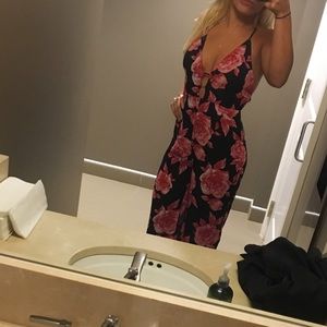 Floral  low cut  summer jumpsuit